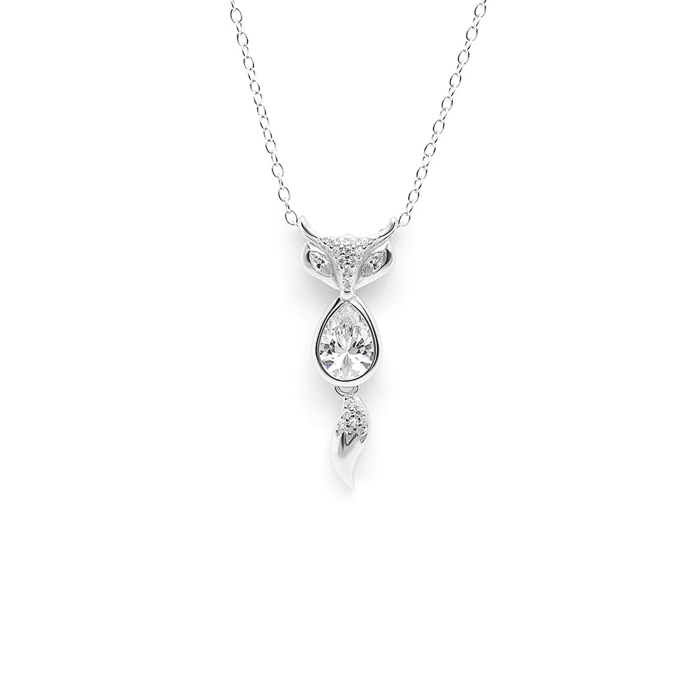 UFOORO S925 Sterling Silver Cute Fox Design Necklaces Clear Zircon Necklace For Women Wedding Engagement Jewelry
UFOORO S925 Sterling Silver Cute Fox Design Necklaces Clear Zircon Necklace For Women Wedding Engagement Jewelry