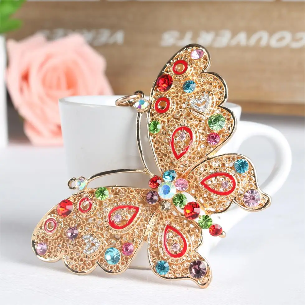 Big Butterfly Lovely Multi-color Crystal Rhinestone Charm Pendant Purse Bag Car Key Ring Chain Creative Wedding Party Gift
Big Butterfly Lovely Multi-color Crystal Rhinestone Charm Pendant Purse Bag Car Key Ring Chain Creative Wedding Party Gift