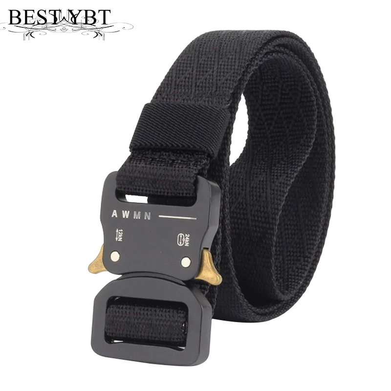 

Best YBT Unisex canvas belt Quick release Alloy Insert buckle Men Nylon belt outdoor casual sport Men cowboy belt
