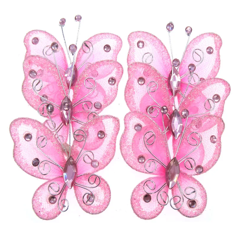 10pcs Organza pink wire butterflies glitter rhinestone butterfly charm for wedding stakes Party DIY Decorations 5.2 x 5.6cm
10pcs Organza pink wire butterflies glitter rhinestone butterfly charm for wedding stakes Party DIY Decorations 5.2 x 5.6cm