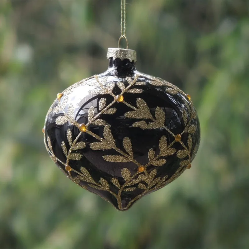 36pcs/pack Diameter=8cm Onion Shaped Black Series Hand Painting Glass Pendant Christmas Day Hanging Ornaments Tree Decorative
36pcs/pack Diameter=8cm Onion Shaped Black Series Hand Painting Glass Pendant Christmas Day Hanging Ornaments Tree Decorative
