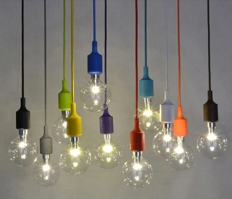 Modern Color Pendant Lights E27 Holder AC110-240V Silica Gel DIY Pendant Lamp for Bar Restaurant Bedrooms Large Shopping Mall
Modern Color Pendant Lights E27 Holder AC110-240V Silica Gel DIY Pendant Lamp for Bar Restaurant Bedrooms Large Shopping Mall
