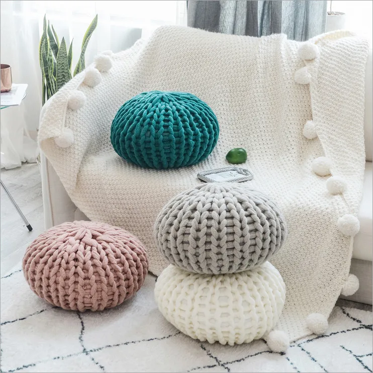 Colorful Hand-knit Round Cushion Decorate Your Home Can Be As POUF Floor Ottoman
Colorful Hand-knit Round Cushion Decorate Your Home Can Be As POUF Floor Ottoman