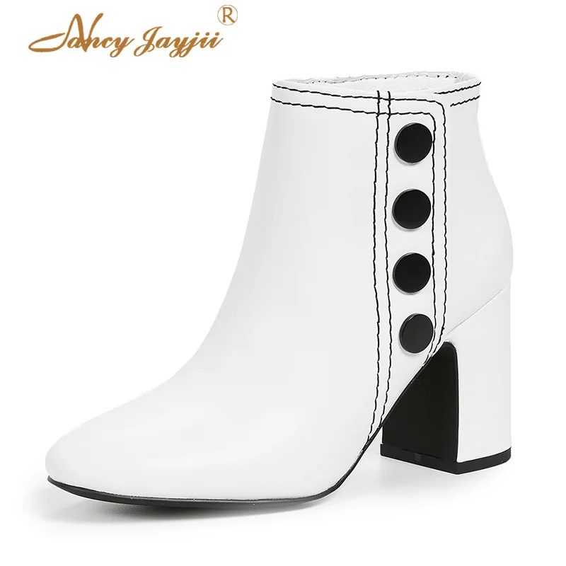 Nancyjayjii White PU Ankle Boots Women’S Fashion Round Toe Super High Square Heels 2021 Winter Female Casual Button 37 38 Shoes
Nancyjayjii White PU Ankle Boots Women’S Fashion Round Toe Super High Square Heels 2021 Winter Female Casual Button 37 38 Shoes