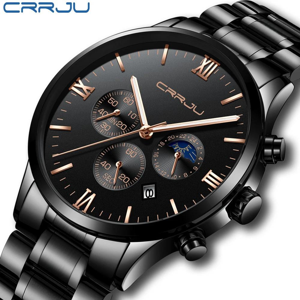 2018 CRRJU Men Quartz Watch Top Brand Luxury Men Watches Fashion Man Wristwatches Stainless Steel Relogio Masculino Saatler
2018 CRRJU Men Quartz Watch Top Brand Luxury Men Watches Fashion Man Wristwatches Stainless Steel Relogio Masculino Saatler