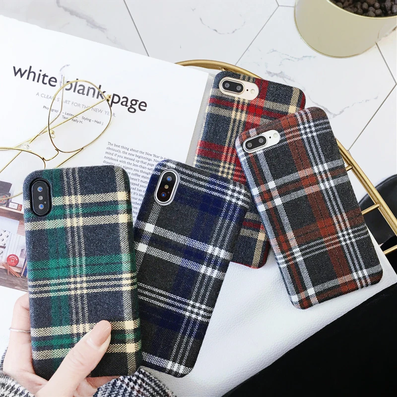 Простая клетчатая клетка в стиле ретро для iPhone 8 6 6s plus 8Plus X мягкий Telefon Kilifi IPhone xs max