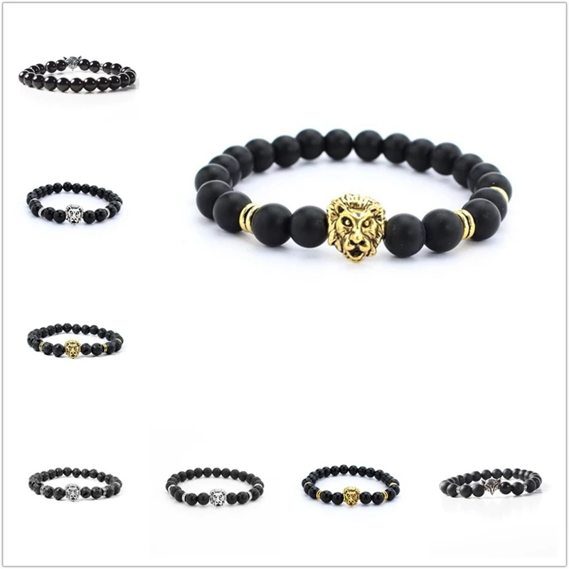 lava Natural Stone Bracelets For Women Men black onyx Agates bead Lion Head charm spacer beads Yoga Bracelets Pulseira Masculina
lava Natural Stone Bracelets For Women Men black onyx Agates bead Lion Head charm spacer beads Yoga Bracelets Pulseira Masculina