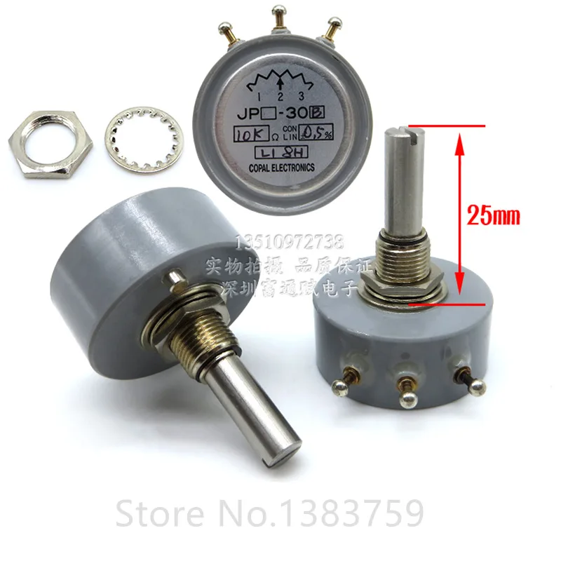 JP-30B 1K 10K , JP-30 10K metal ceramic potentiometer machine angle 300 ° ± 1 ° shank length 26MM round handle
JP-30B 1K 10K , JP-30 10K metal ceramic potentiometer machine angle 300 ° ± 1 ° shank length 26MM round handle