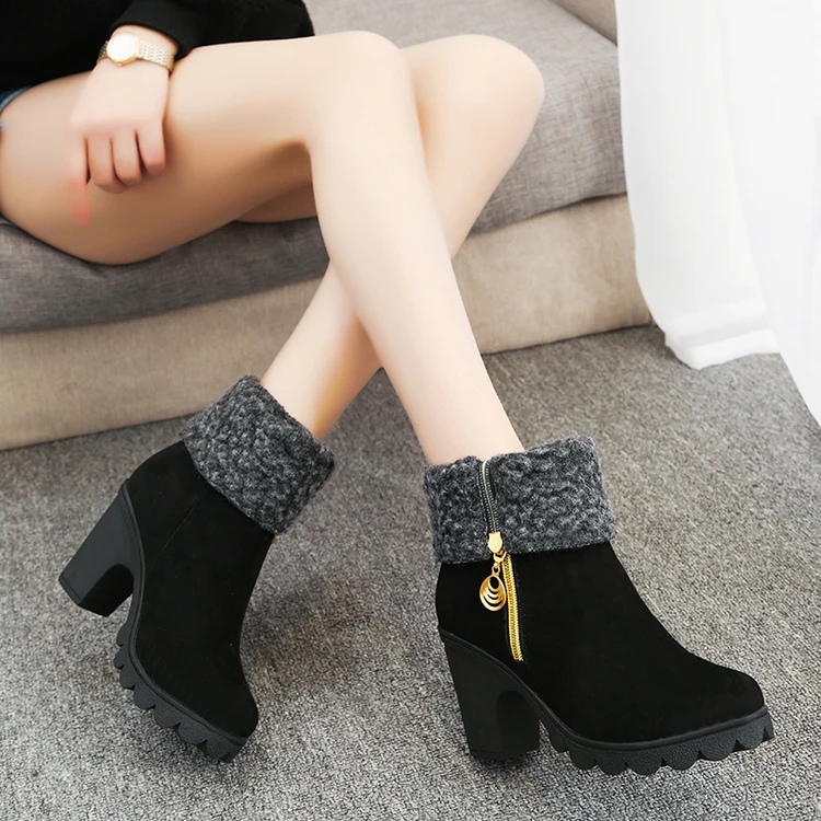 Hot NEW Fashion women high heel half short ankle boots winter snow botas fashion footwear warm heels boot shoes EUR35-40
Hot NEW Fashion women high heel half short ankle boots winter snow botas fashion footwear warm heels boot shoes EUR35-40