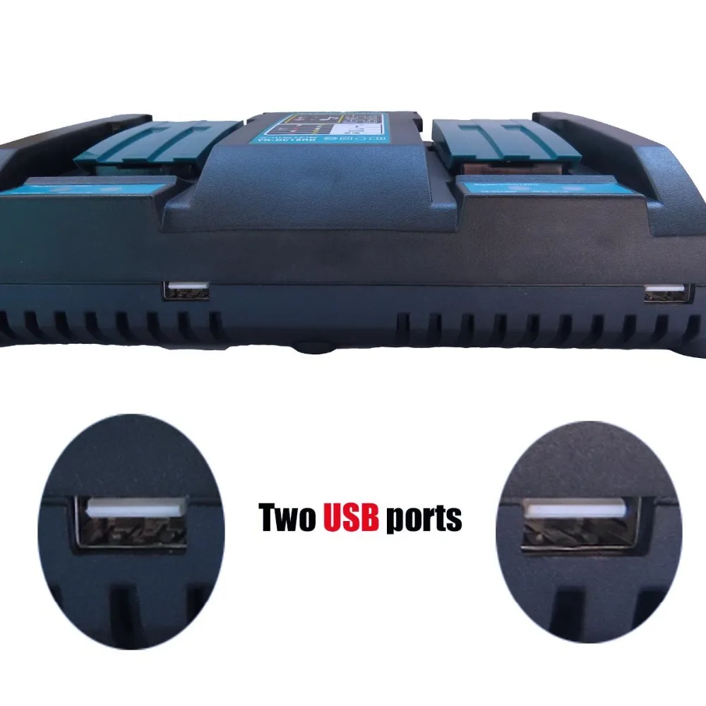 For Makita EU Plug Double battery charger Two USB port 7.2V 14.4V 18V DC18RD DC18RC BL1860 BL1840 BL1830 4A Free shipping
For Makita EU Plug Double battery charger Two USB port 7.2V 14.4V 18V DC18RD DC18RC BL1860 BL1840 BL1830 4A Free shipping