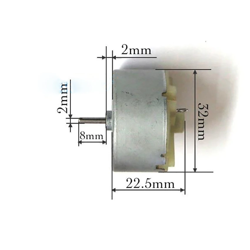 RF-500TB 4.5V-9V Micro DC Motor for Police Lights, Aerosol Dispensers, Mixing Cups Water Meters 4350-8700 rpm Shaft Diameter 2mm
RF-500TB 4.5V-9V Micro DC Motor for Police Lights, Aerosol Dispensers, Mixing Cups Water Meters 4350-8700 rpm Shaft Diameter 2mm