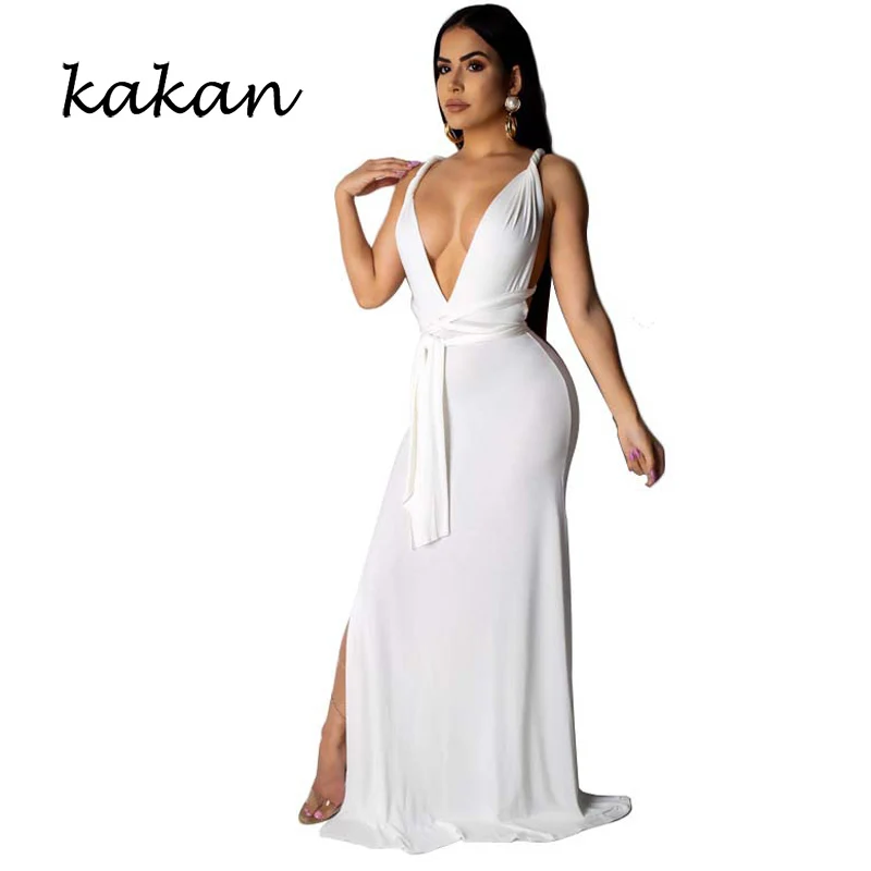 Kakan new women's dress sexy nightclub split fishtail dress stitching ruffled halter dress
Kakan new women's dress sexy nightclub split fishtail dress stitching ruffled halter dress