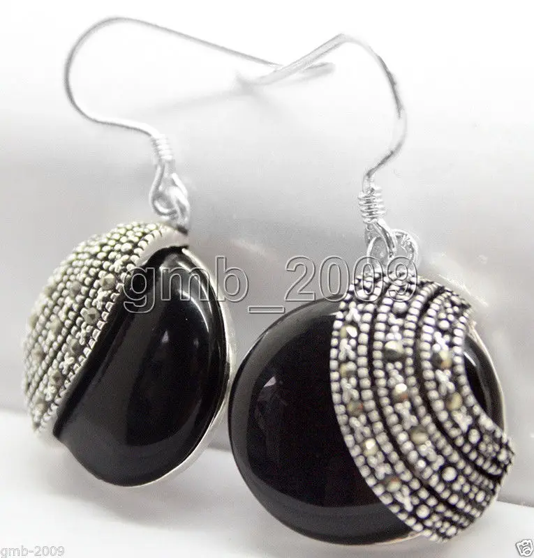 Hot sell Noble- handmade 925 Sterling Silver 18*18mm nature black new Beads Marcasite Earrings
Hot sell Noble- handmade 925 Sterling Silver 18*18mm nature black new Beads Marcasite Earrings