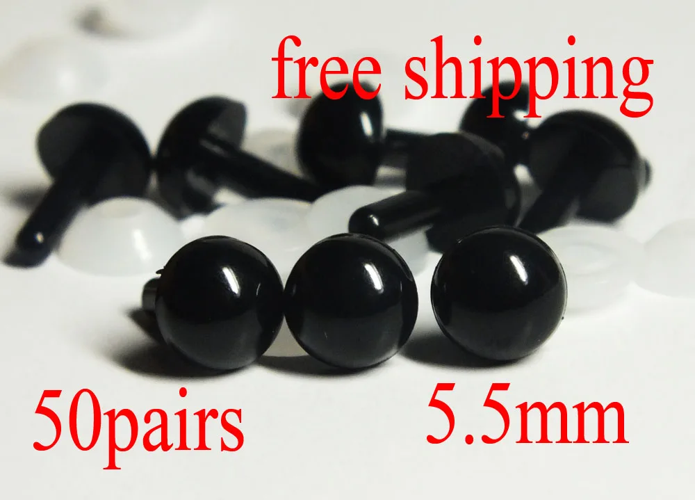 Free Shipping!!-5.5mm Black Crafts Plastic Safety Eyes - 50 Pairs, wool needle felt
Free Shipping!!-5.5mm Black Crafts Plastic Safety Eyes - 50 Pairs, wool needle felt