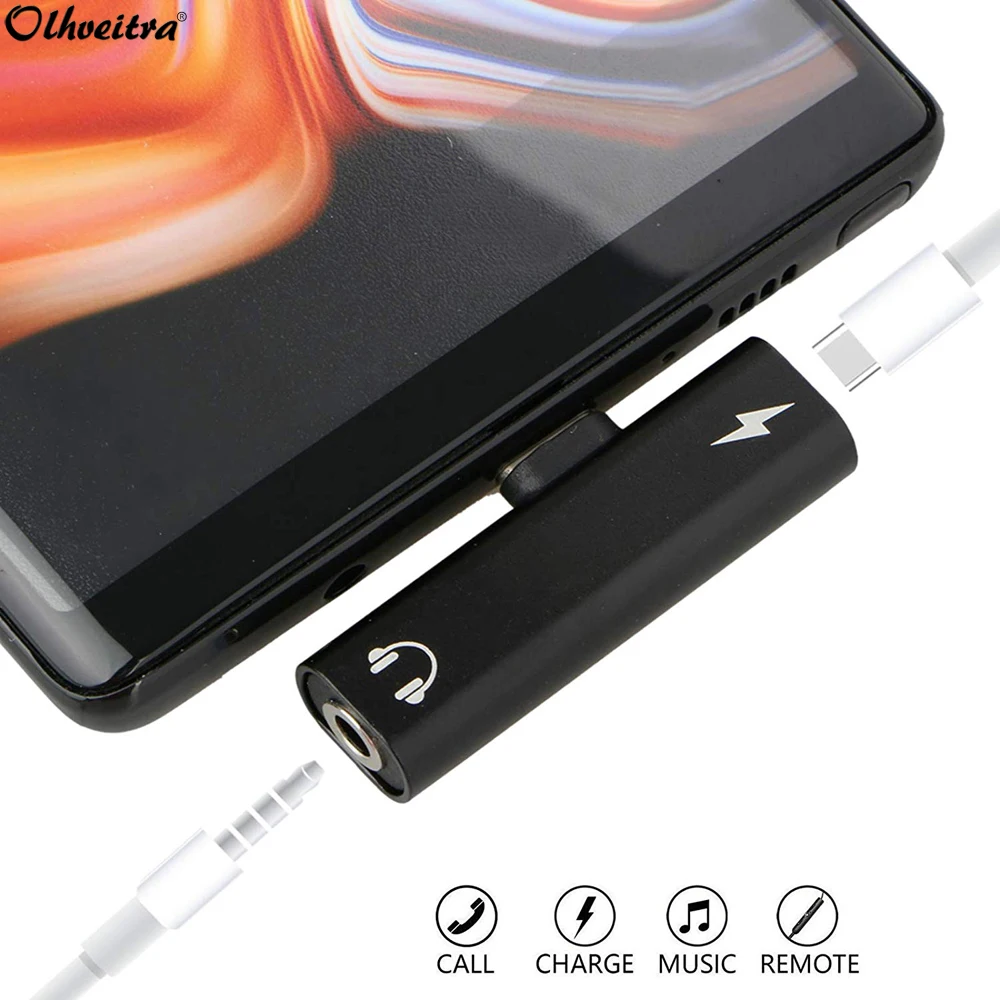 Olhveitra 2 в 1 Тип C до 3 5 мм Aux адаптер для Xiaomi mi 9 Samsung s10 + Huawei USB разъем наушников Adaptador