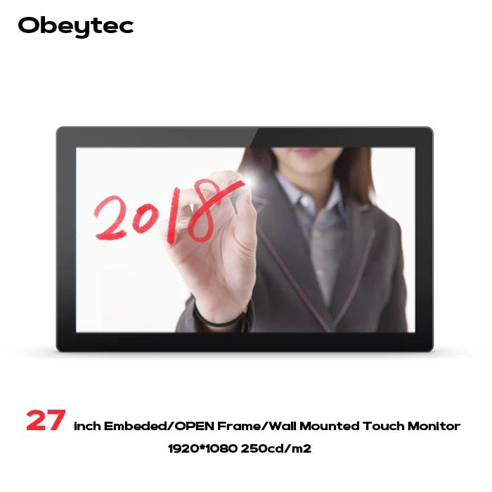 Obeytec 27 дюймовый LCD 16:9 P CAP емкостный сенсорный монитор с открытой рамкой разрешение