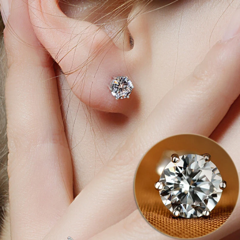 Hot Simple Rhinestones Crystal Silver Stud Earrings Piercing Ear Studs for Women Wedding Party Gift
Hot Simple Rhinestones Crystal Silver Stud Earrings Piercing Ear Studs for Women Wedding Party Gift