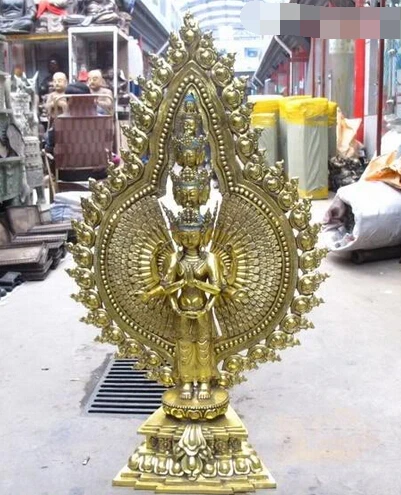 xd 002938 44"Tibet Bronze Gild 1000 Arm 11-faced Avalokitesvara Kwam-Yin buddha Statue
xd 002938 44"Tibet Bronze Gild 1000 Arm 11-faced Avalokitesvara Kwam-Yin buddha Statue