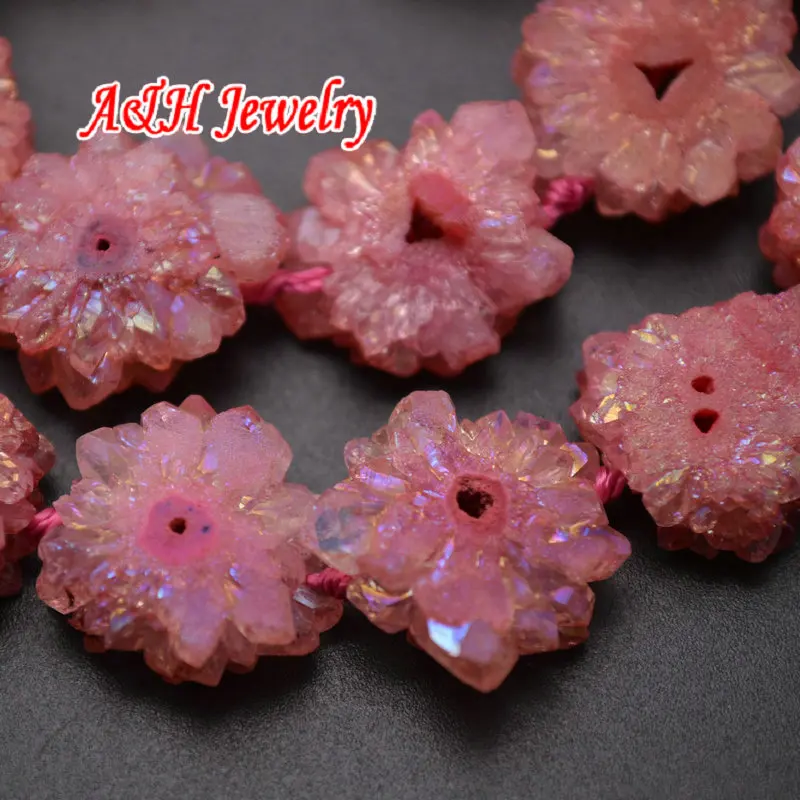5 Beads Rose Red Color Drusy Crystal Flower Beads Rainbow Color Plated Natural Semi-precious Stone Beads For Jewelry Making
5 Beads Rose Red Color Drusy Crystal Flower Beads Rainbow Color Plated Natural Semi-precious Stone Beads For Jewelry Making