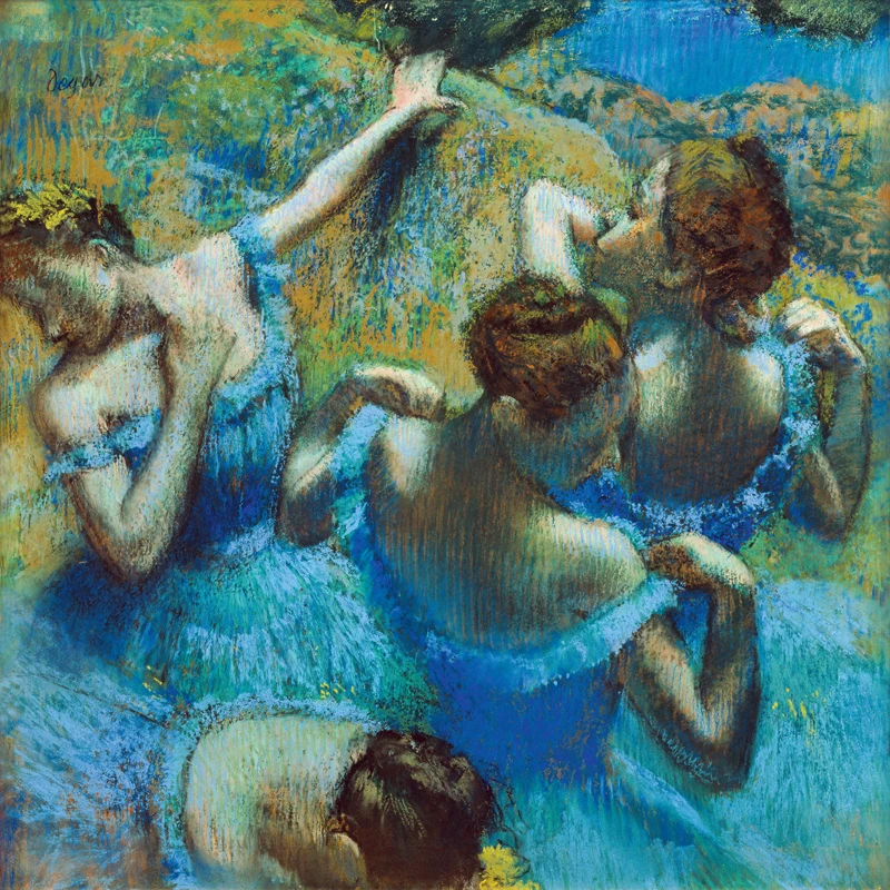 Изобразительные постеры Картина на холсте Эдгар Дега синий танцор шедевр копия