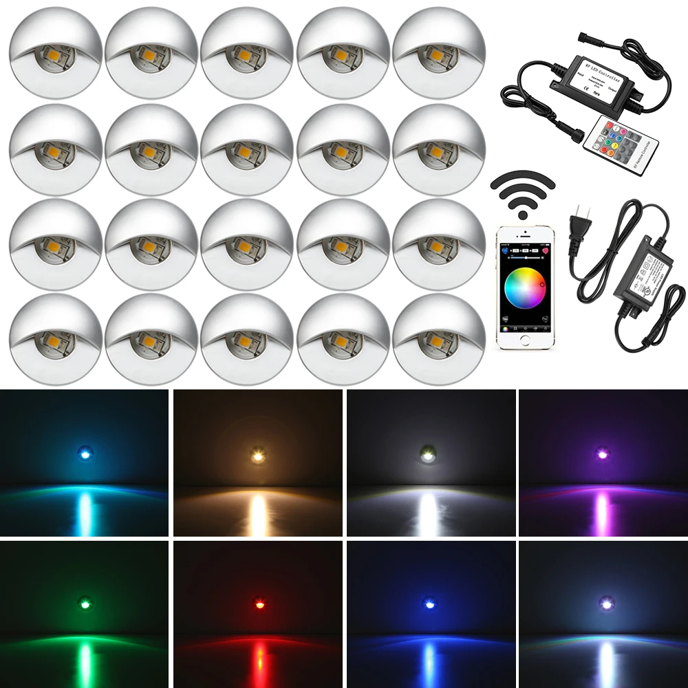 20X WIFI App Control Smart Home 26mm Half Moon 12V RGB Corridor Yard Patio LED Deck Stair Step Lights for Alexa Googlehome IFTTT
20X WIFI App Control Smart Home 26mm Half Moon 12V RGB Corridor Yard Patio LED Deck Stair Step Lights for Alexa Googlehome IFTTT