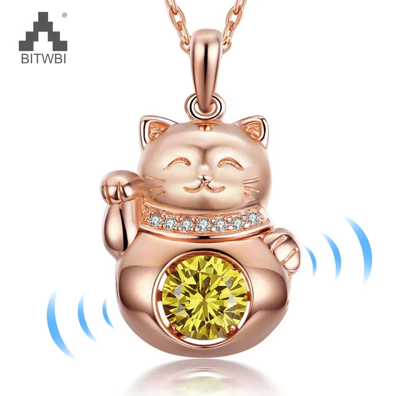 100% 925 Sterling Silver Fortune Cat Pendants Cute Lucky Animals Shaking Yellow Crystal Necklace for Women Jewelry
100% 925 Sterling Silver Fortune Cat Pendants Cute Lucky Animals Shaking Yellow Crystal Necklace for Women Jewelry