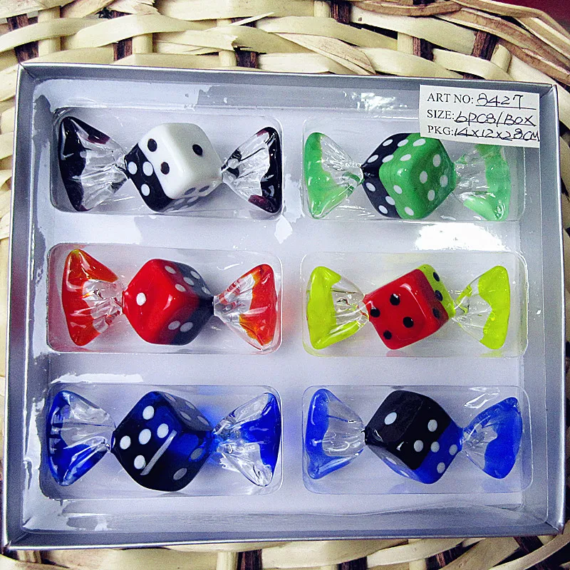 6pcs custom Antique Art Hand Blown Glass sweets dice shape home Christmas decoration murano glass candy Ornaments Pendant gifts
6pcs custom Antique Art Hand Blown Glass sweets dice shape home Christmas decoration murano glass candy Ornaments Pendant gifts