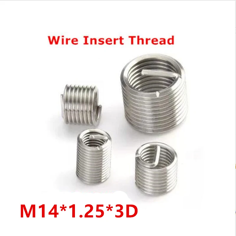 50 шт., втулка для проволоки M14 * 1,25 * 3D, втулка для винтов M14, ремонт винтовых втулок из нержавеющей стали
50 шт., втулка для проволоки M14 * 1,25 * 3D, втулка для винтов M14, ремонт винтовых втулок из нержавеющей стали