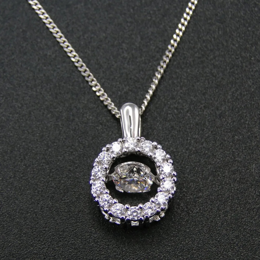 Fine Necklace Dancing Diamond 100% 925 Sterling Silver Dancing CZ Moving Stone Pendant Necklace Women Jewelry
Fine Necklace Dancing Diamond 100% 925 Sterling Silver Dancing CZ Moving Stone Pendant Necklace Women Jewelry