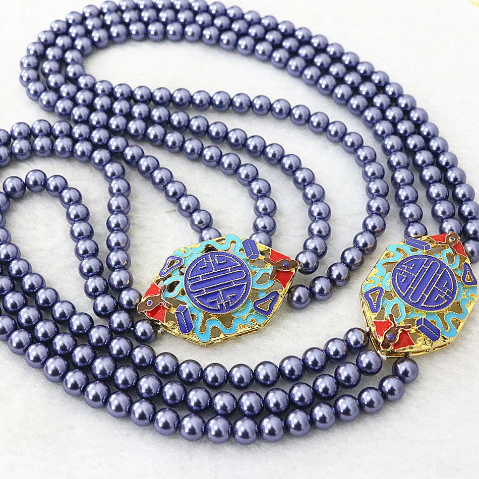 Charms 3rows 6mm multicolor imitation shell pearl gold-color accessory anniversary Fashion high grade necklace 28-32"B1191
Charms 3rows 6mm multicolor imitation shell pearl gold-color accessory anniversary Fashion high grade necklace 28-32"B1191
