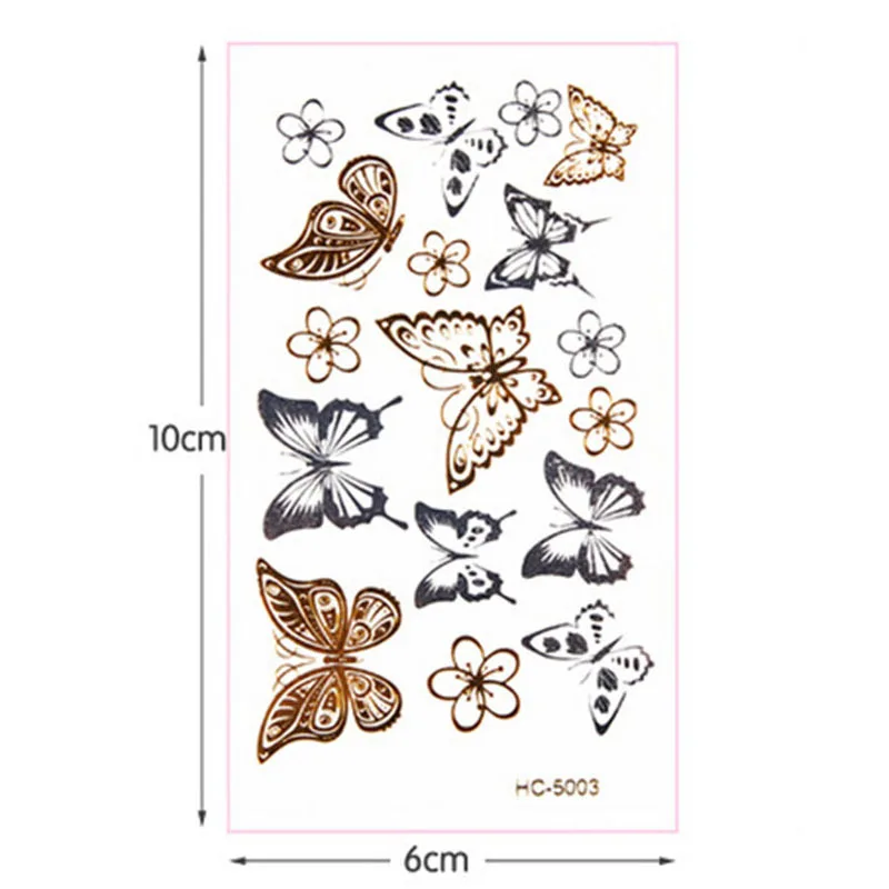 1 Sheet Butterfly Flash Tattoo Removable Waterproof Gold Tattoo Metallic Temporary Tattoo Stickers Temporary Body Art Tatoo
1 Sheet Butterfly Flash Tattoo Removable Waterproof Gold Tattoo Metallic Temporary Tattoo Stickers Temporary Body Art Tatoo