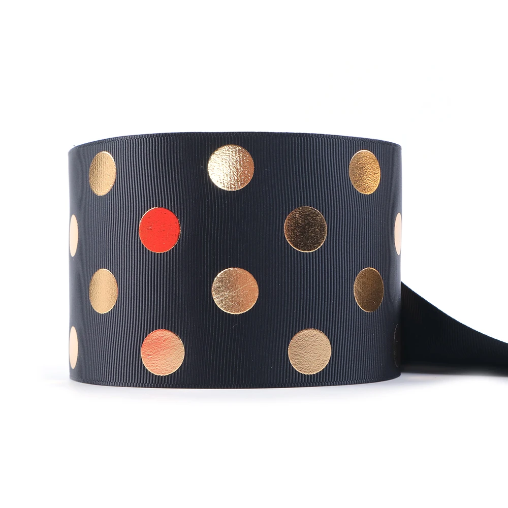 David accessories 3"75mm gold dot polyester grosgrain tape ribbon 50yds,DIY handmade materials,wedding gift wrapping,50Yc5631
David accessories 3"75mm gold dot polyester grosgrain tape ribbon 50yds,DIY handmade materials,wedding gift wrapping,50Yc5631