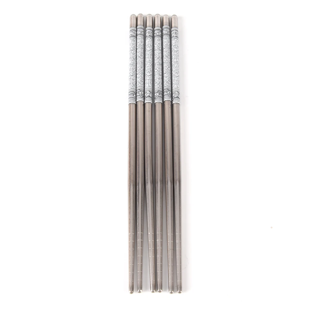 1 пара китайские фарфоровые палочки для еды из нержавеющей стали|stainless steel