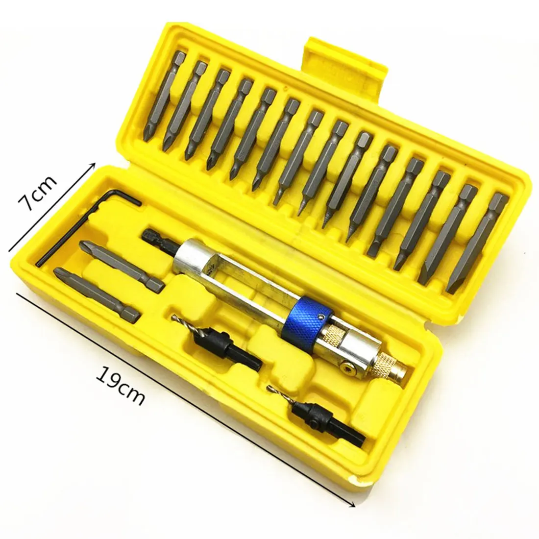 20Pcs Drill Driver Multi Screwdriver Sets Updated Version 16 Different Kinds Head with Countersink Bits Allen Wrench
20Pcs Drill Driver Multi Screwdriver Sets Updated Version 16 Different Kinds Head with Countersink Bits Allen Wrench