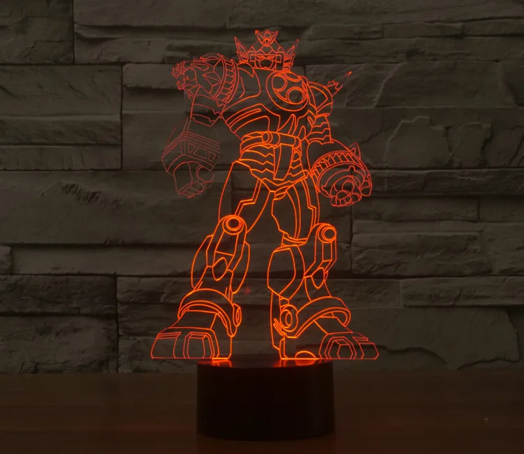 2016 Горячие Продажа Новые Творческие Трансформеры 3D LED Night Light Дети Спальня