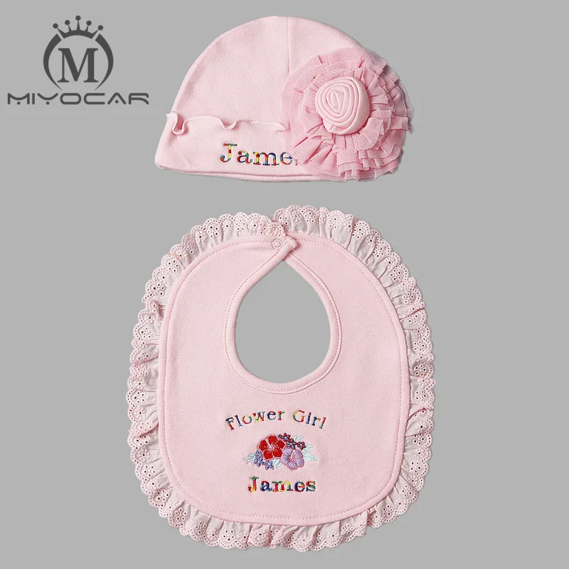 Детская шляпа MIYOCAR с цветами хлопковый нагрудник и для маленькой принцессы