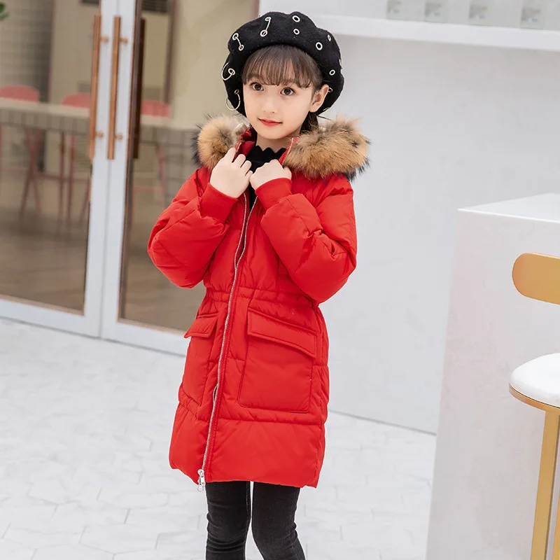 Girl's Thick Fur Big Hooded Warm Winter Down Coats Mid-Long Solid Color Fashion Big Girl's Winter Outdoor Jacket
Girl's Thick Fur Big Hooded Warm Winter Down Coats Mid-Long Solid Color Fashion Big Girl's Winter Outdoor Jacket
