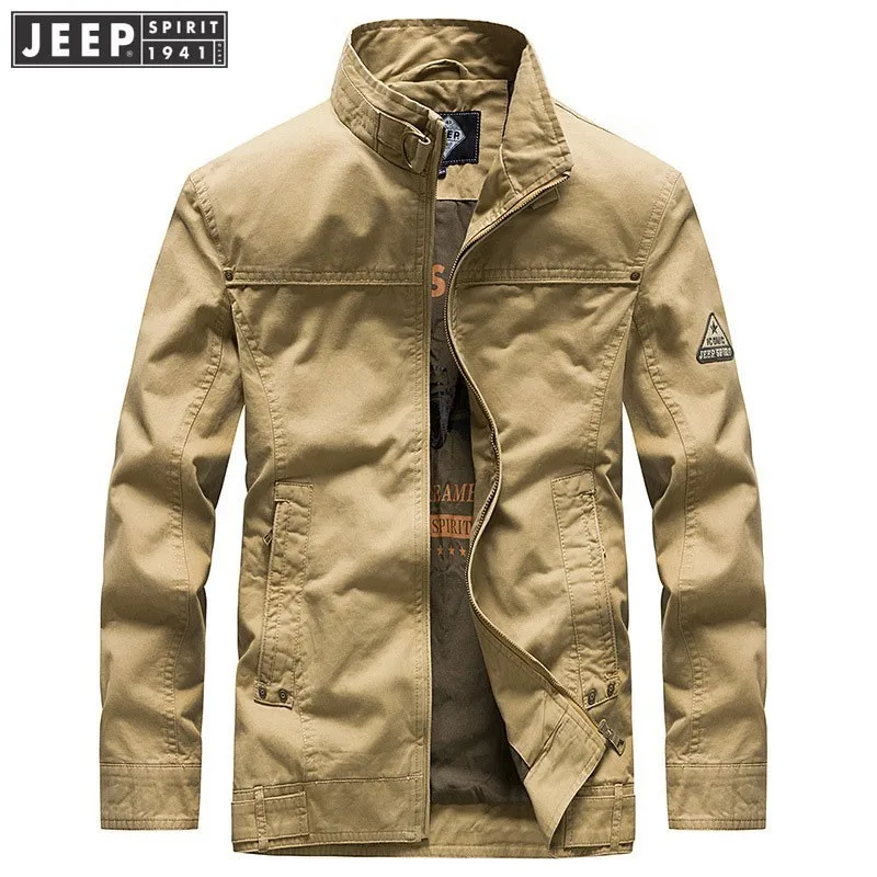 JEEP SPIRIT/Осенняя Новая рабочая куртка пальто мужская хлопковая одежда с воротником