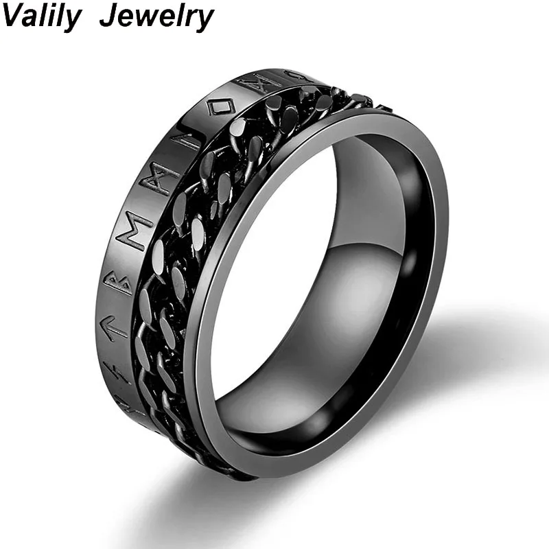 Valily Norse Viking Symbol Ring Stainless Steel Gold/Black Cuban Link Rotating Ring for Men 9mm Band wedding Rings Jewelry
Valily Norse Viking Symbol Ring Stainless Steel Gold/Black Cuban Link Rotating Ring for Men 9mm Band wedding Rings Jewelry