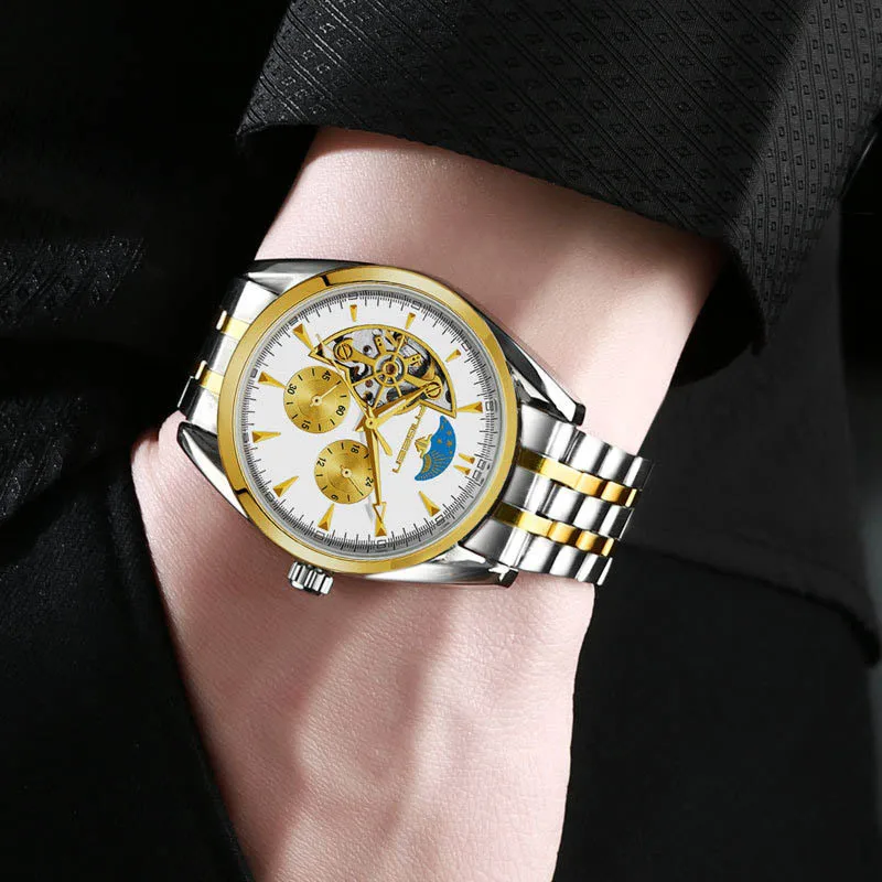 Man Hollow Automatic Mechanical Watch Steel Strap Watch High-End Men's Mechanical Watch Fashion Six-Pin High-End Watches
Man Hollow Automatic Mechanical Watch Steel Strap Watch High-End Men's Mechanical Watch Fashion Six-Pin High-End Watches