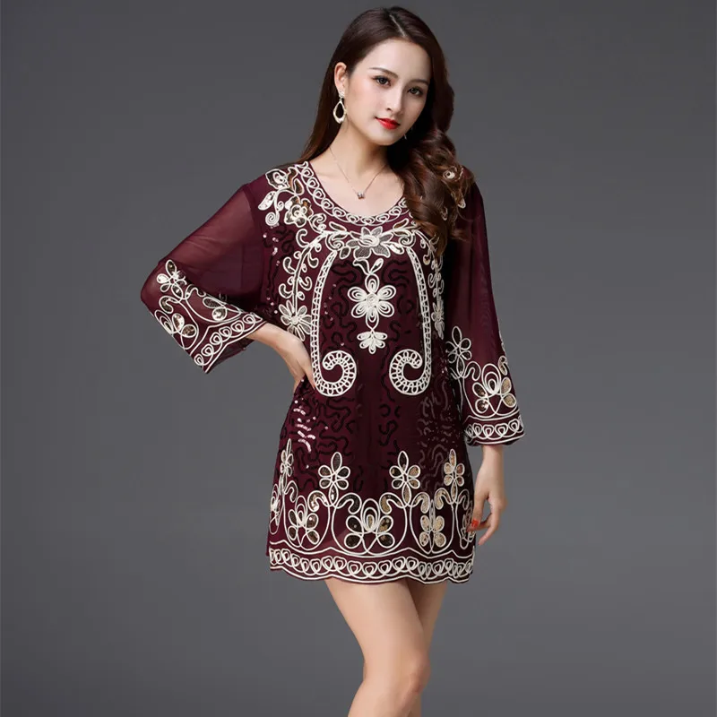 3XL-5XL Plus Size Vintage Three Quarter Embroidery Floral O-neck Long Ladies Womens Tops And Blouses Women Tops Women Blouse 689
3XL-5XL Plus Size Vintage Three Quarter Embroidery Floral O-neck Long Ladies Womens Tops And Blouses Women Tops Women Blouse 689