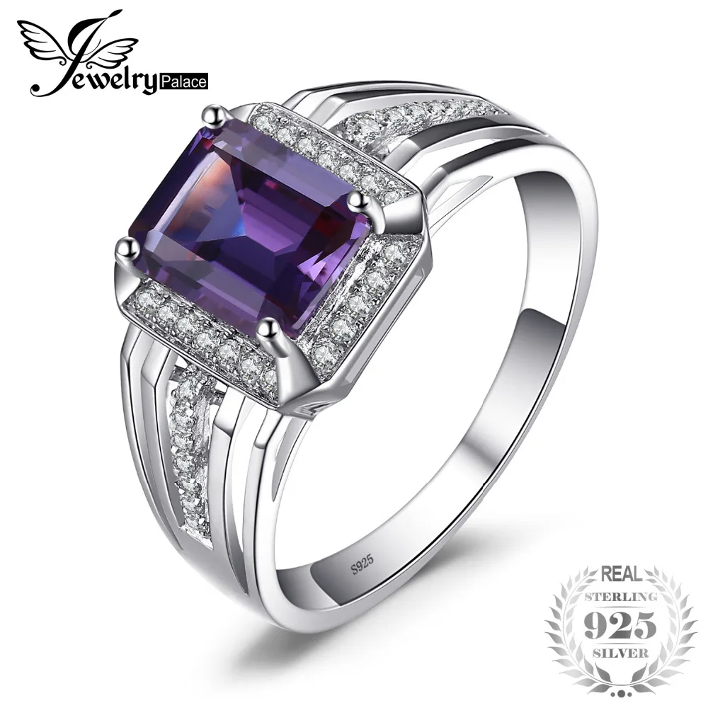 JewelryPalace Роскошные 4.6ct Александрит создан сапфиры свадьбы и Обручение кольцо для