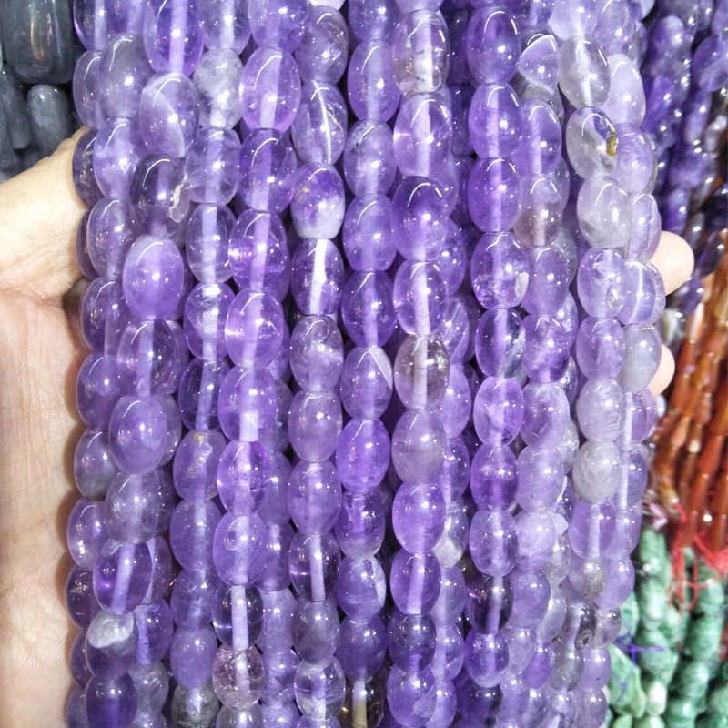 8x12mm Natural Amethysts Stone Beads Rice Shape Purple Stone Loose Beads For Jewelry Making Spacer Bead Diy Bracelet Accessories
8x12mm Natural Amethysts Stone Beads Rice Shape Purple Stone Loose Beads For Jewelry Making Spacer Bead Diy Bracelet Accessories