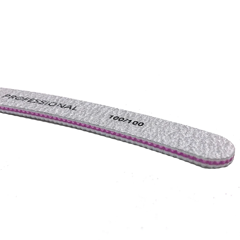 50PCS/Lot Professional Slim Sandpaper Nail Files File For Manicure Banana Grey Zebra 100/100 Grit Emery Board Shaper | Красота и