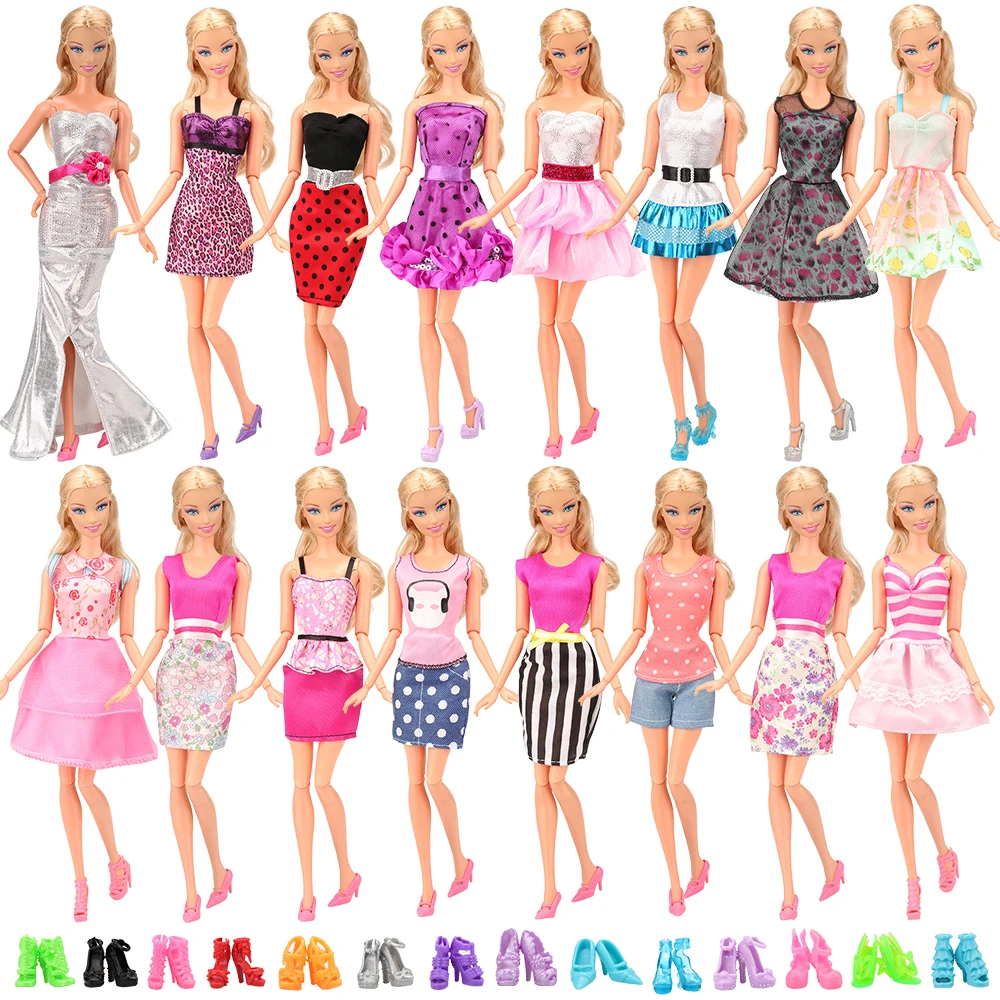 New Fashion 10PCS Outfit Colors Random+10 Pairs Shoes Princess Gift Skits Costumes For Barbie Dolls Dresses Set Wedding Clothes
New Fashion 10PCS Outfit Colors Random+10 Pairs Shoes Princess Gift Skits Costumes For Barbie Dolls Dresses Set Wedding Clothes