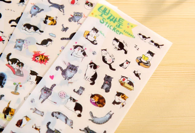 6pcs/lot Cute funny cat PVC Sticker for DIY Scrapbooking Diary Phone Sticker Products Design Paster kids gift Kawaii Stationary
6pcs/lot Cute funny cat PVC Sticker for DIY Scrapbooking Diary Phone Sticker Products Design Paster kids gift Kawaii Stationary