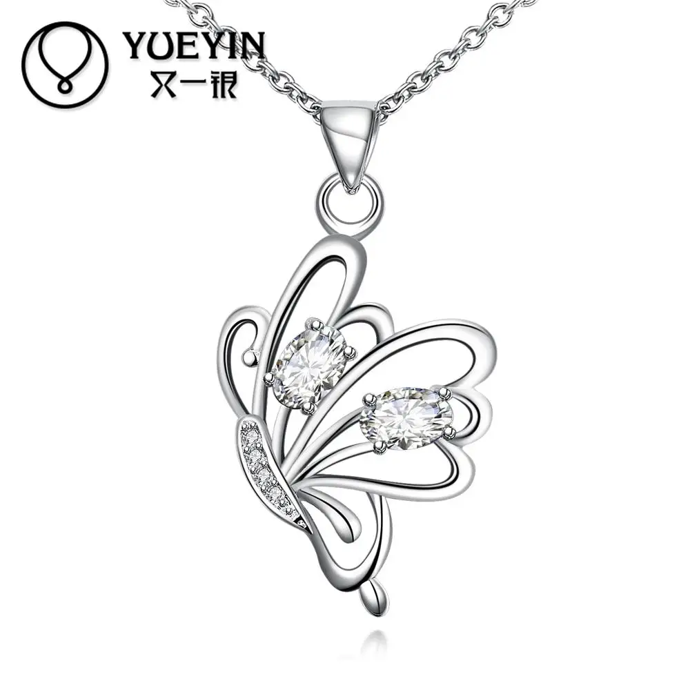 Женское Ожерелье с кулоном бабочкой фианитом|crystal pendant necklace|necklaces for womenpendant necklace |