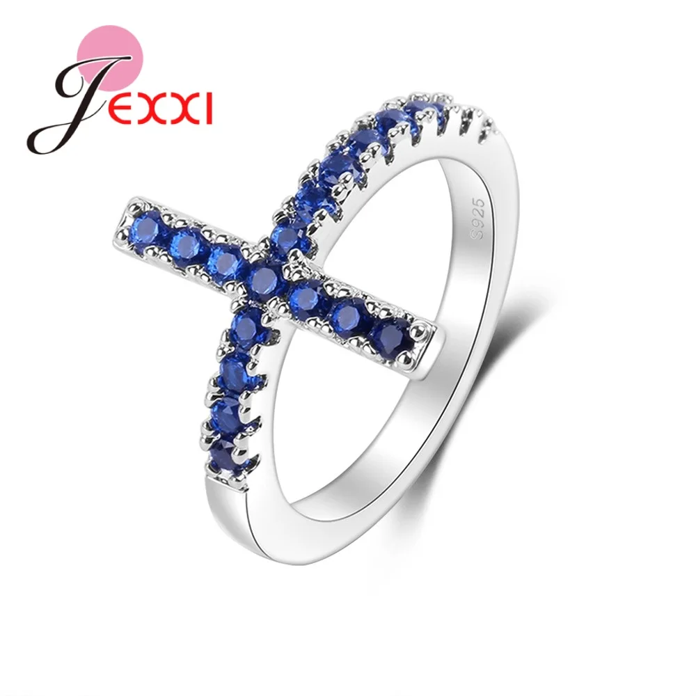 Band Daily Life 925 Sterling Silver Girls Rings Fashionable Cross Shape Setting Dark Blue AAA Zircon Women Party Cute Ring
Band Daily Life 925 Sterling Silver Girls Rings Fashionable Cross Shape Setting Dark Blue AAA Zircon Women Party Cute Ring