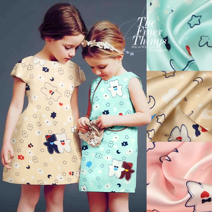 140cm wide 16.5mm cartoon print silk crepe satin plain fabric for children's dress shirt clothes
140cm wide 16.5mm cartoon print silk crepe satin plain fabric for children's dress shirt clothes