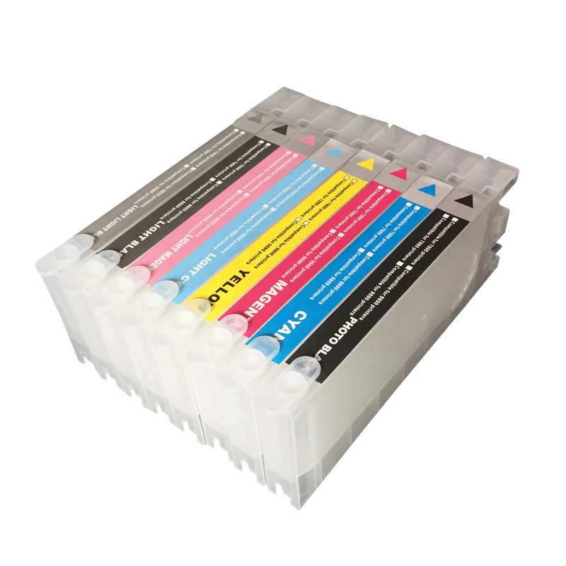 Refillable Ink Cartridge For EPSON 7880 9880 Cartridge For EPSON Large Format Printer With 7880 9880 Chip Resetter and Chips
Refillable Ink Cartridge For EPSON 7880 9880 Cartridge For EPSON Large Format Printer With 7880 9880 Chip Resetter and Chips